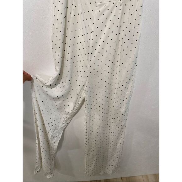 Forever 21 White Polka Dot Wide Leg Jumpsuit Size Small - Picture 4 of 9